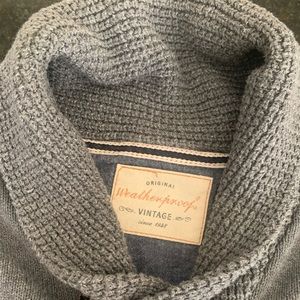 Weatherproof vintage collar sweater, gray, m